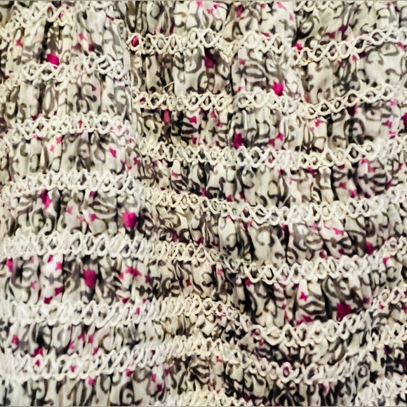 PARDON Womens Gray/Pink Flowy Ruffle Floral Ruched Strappy Dress Size 12 EU 42 - Picture 8 of 13